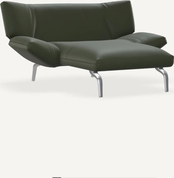 Leolux Devon Chaiselongue, komfortables Einzelelement mit verstellbaren Lehnen und Metallfuessen