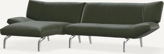 Leolux Devon 2,5-Sitzer Ecksofa mit breitem Longchair, elegantes Designersofa fuer kleine Raeume Longchair links