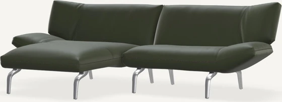 Leolux Devon 2-Sitzer Ecksofa mit breitem Longchair, kompakte Loesung mit verstellbaren Lehnen Longchair links