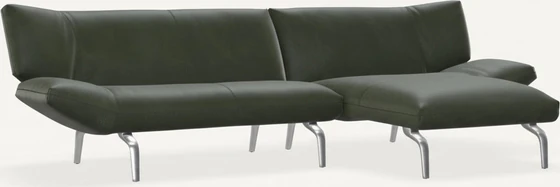 Leolux Devon 2,5-Sitzer Ecksofa mit breitem Longchair, elegantes Designersofa fuer kleine Raeume
