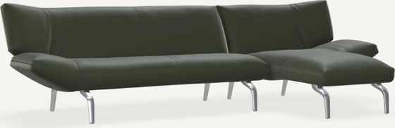 Leolux Devon 3-Sitzer Ecksofa mit schmalem Longchair, elegantes Sofa fuer Apartments