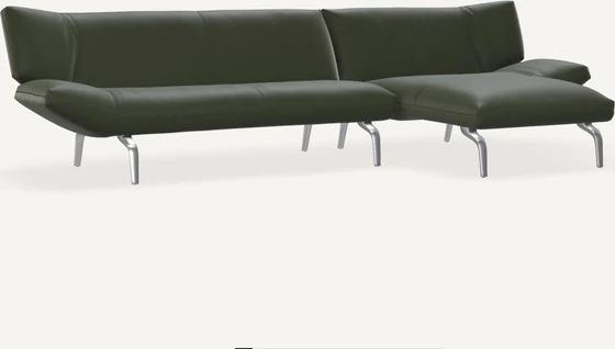 Leolux Devon 3-Sitzer Ecksofa mit breitem Longchair, modernes Designersofa mit feinen Naehten
