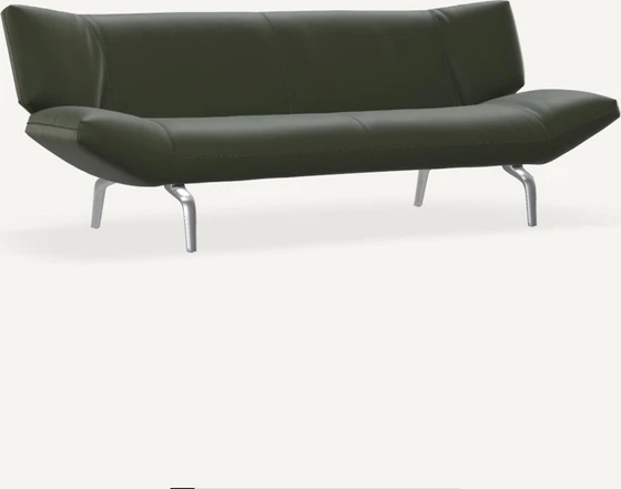Leolux Devon 3-Sitzer Sofa, zeitloses Design mit feinen Naehten und schlanken Metallfuessen