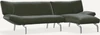 Leolux Devon 2,5-Sitzer Ecksofa mit schmalem Longchair, filigrane Metallfuesse, verstellbare Ruecken- und Armlehnen Longchair rechts