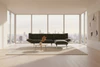 Leolux Devon 2,5-Sitzer Ecksofa mit schmalem Longchair, filigrane Metallfuesse, verstellbare Ruecken- und Armlehnen