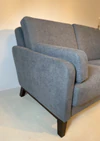 Zweiersofa Schröno Münichau im Landhausstil mit grauem JAB Anstoetz Stoffbezug Donovan links