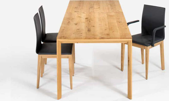Scholtissek kleiner Ausziehtisch Küchentisch Jade 120, 140 und 160x85cm knorrige Eiche massiv,