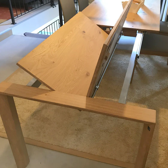 Scholtissek kleiner Ausziehtisch Küchentisch Jade 120, 140 und 160x85cm knorrige Eiche massiv,Sauerland Möbel Zeppenfeld Olpe (2)