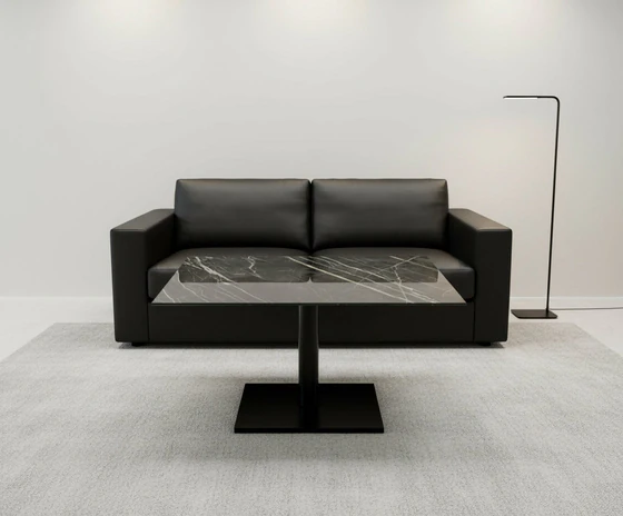 Ronald Schmitt Duett K 536 – höhenverstellbarer, rollbarer Couchtisch 90×70 cm im Wohnambiente