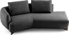 Kompakter Design-Divan mit Rücken- und Armlehne in Anthrazit Leolux Naila
