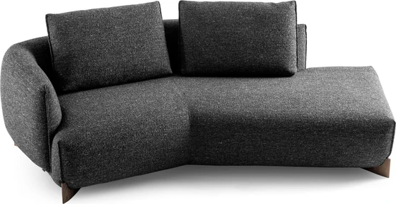Kompakter Design-Divan mit Rücken- und Armlehne in Anthrazit Leolux Naila