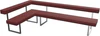 Girsberger Permesso Eckbank links 271×160 cm, Leder rot, Gestell Nickel matt gebuerstet, mit Rueckenlehne – Produktbild.