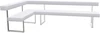 Girsberger Permesso Eckbank links 271×160 cm, Leder weiss, Gestell Nickel matt gebuerstet, mit Rueckenlehne.