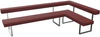 Girsberger Permesso Eckbank rechts 271×160 cm, Leder rot, Gestell Nickel matt gebuerstet, mit Rueckenlehne – Produktbild.