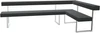 Girsberger Permesso Eckbank rechts 271×160 cm, Leder grau, Gestell Nickel matt gebuerstet, mit Rueckenlehne – Freisteller.