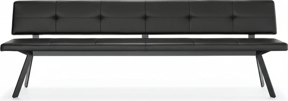 Girsberger Carim Bank mit Rückenlehne, Leder Donna, 4-Fuß schwarz 240 cm Leder schwarz