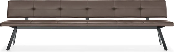 Girsberger Bank Carim mit Rückenlehne verschiedene Größen von 160 bis 280 cm Breite 4- Fuß Gestell schwarz pulverbeschichtet Leder frei wählbar aus der Kollektion Donna Sitz- und Rückenlehne glatt bezogen oder mit Kapitonierung (gesteppt)
