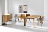 Scholtissek SR-1 light Ausziehtisch, Eiche massiv geölt, Frontansicht 160–220×95 cm, klarer Design-Esstisch