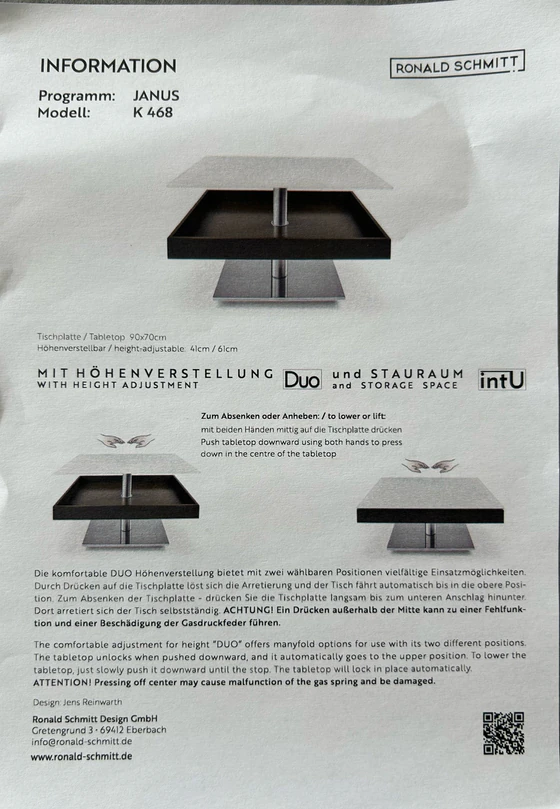 Ronald Schmitt Couchtisch Janus Designmöbel Sauerland Möabel Zeppenfeld Olpe (2)