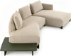 Ecksofa Leolux Naila mit Longchair und integriertem Beistelltisch in Stoff Beige