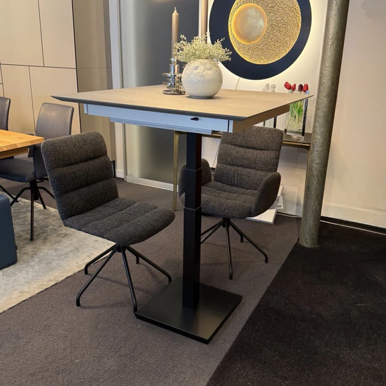 Bacher Quota Esstisch höhenverstellbar Keramik Rock Grigio ausziehbar 90–150 cm Abverkauf - Möbelhaus H. Zeppenfeld GmbH