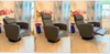 Strässle Relaxsessel Age in dunkelbraunem Leder mit 5‑Stern‑Drehteller und Ledereinlage