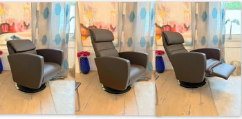 Strässle Relaxsessel Age in dunkelbraunem Leder mit 5‑Stern‑Drehteller und Ledereinlage