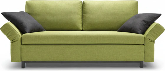 Signet Schlafsofa Nick 136×209, Stoff Imola, Bügelfuß Buche, Frontansicht