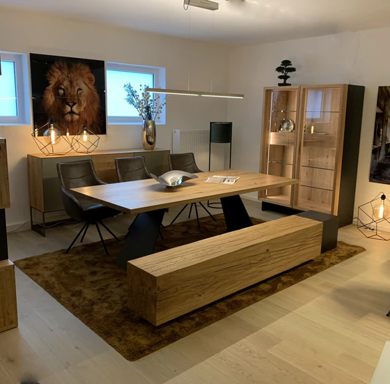 Riva 1920 Ombra Bank aus massiver Eiche 240×42×44 im Esszimmer