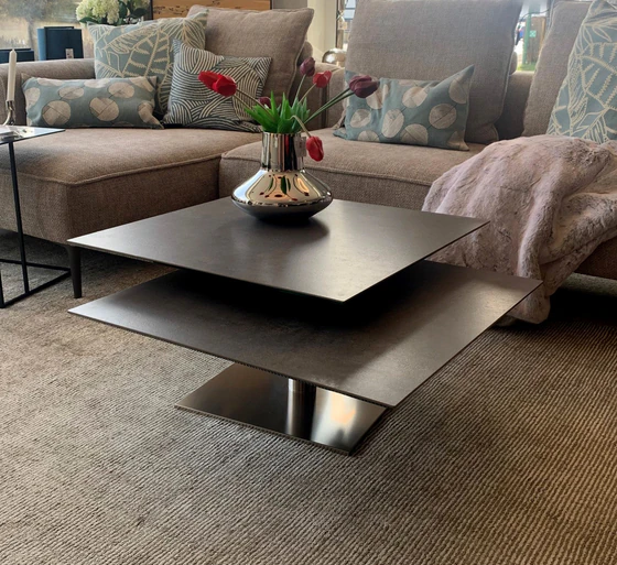 Ronald Schmitt Couchtisch EVITA H509 drehbar mit Keramikplatte PG1 und Bodenplatte