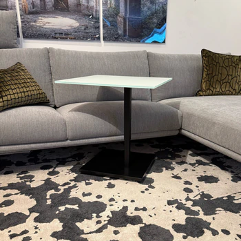Beistelltisch 60×60 cm – Optiwhite-Glas mit Nanostruktur, unlackiert, rollbar; für Duett K526 & Kolo K726 (DUO/pOp)