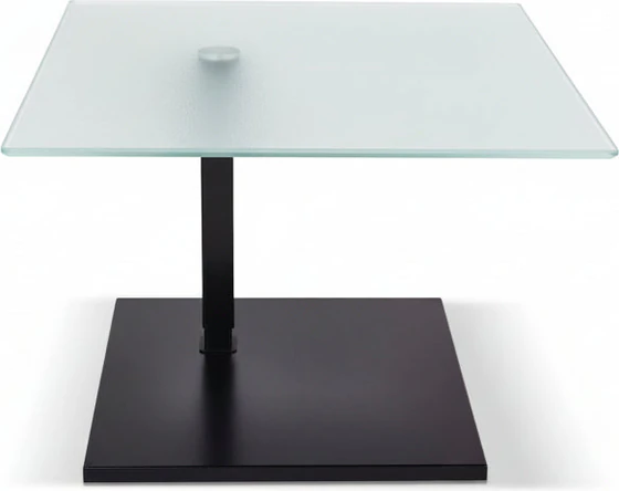 Beistelltisch 60×60 cm – Optiwhite-Glas mit Nanostruktur, unlackiert, rollbar; für Duett K526 & Kolo K726 (DUO/pOp)