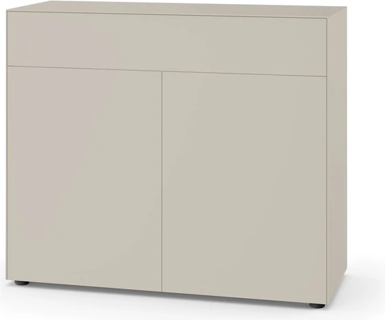 Piure Nex Pur Box 2033800 in Silk – 2 Türen + 1 Schub, 120×100×48 cm, grifflos, Tip-On ideboard freisteller
