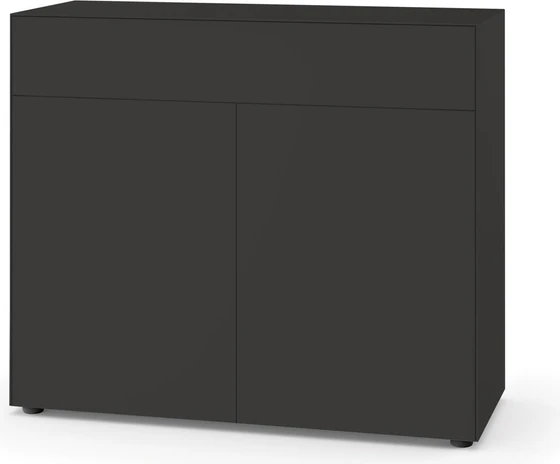 Piure Nex Pur Box 2033800 in Graphite – Designkommode 120×100×48 cm, Türen & Schub, soft-close Freisteller