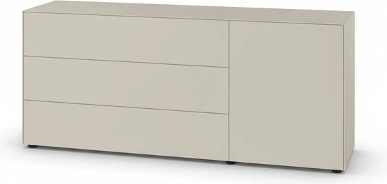 Piure Nex Pur Box 2023800 in Silk – Design-Sideboard 180×75×48 cm mit Schubladen/Tür, grifflos. Freisteller