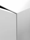 Detailansicht Gehrung der Piure Nex Pur Box – präzise Kantenverarbeitung für flächenbündiges Design mit höchster handwerklicher Qualität