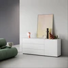 Piure Nex Pur Box 2023800 in White – Sideboard 180×75×48 cm, 3 Schubladen links, 1 Tür rechts, Mattlack cooler Wohnraum