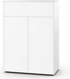 Piure Nex Pur Box 2041300 Freisteller in Weiß – Designkommode mit zwei Türen und einem Schubkasten, 80 × 100 × 40 cm, minimalistisch matt lackiert