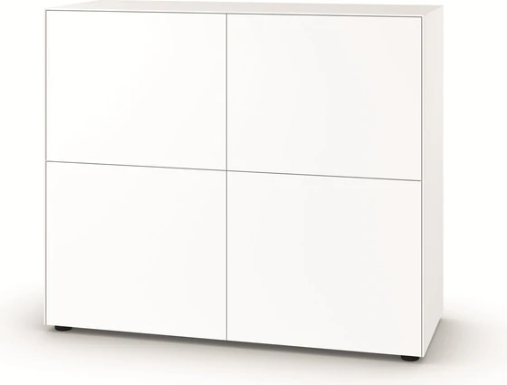Piure Nex Pur Box 2041200 in Weiß – Design-Highboard mit vier grifflosen Türen