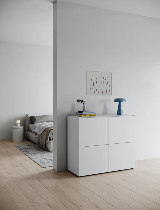 Piure Nex Pur Box 2041200 in Cool Grey – stilvoll platziert im modernen Eingangsbereich