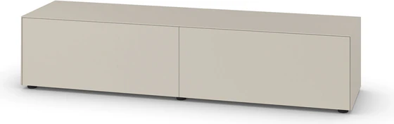 Design-Lowboard von Piure, Modell Nex Pur Box 2044400 – modernes Standmöbel mit symmetrischen Klappen in Silk