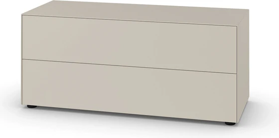 Piure Nex Pur Box Kommode 1573881 in Farbe Silk – 120 cm breit, mit zwei Schubkästen, matt lackiert