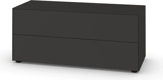 Designkommode Piure Nex Pur Box 1573881 in Graphite – 120 x 50 x 48 cm, grifflose Front, edles Stauraummöbel