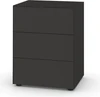 Piure Nex Pur Box Kommode 2022900 in Farbe Graphite – 3 Schubladen, puristisches Design, Soft-Close, 60 x 75 x 48 cm