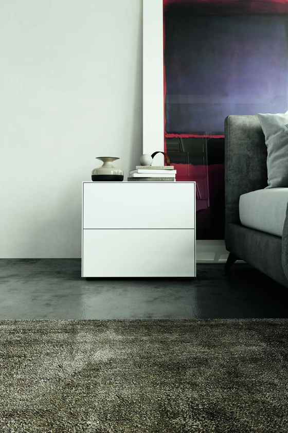 Piure Nex Pur Box Nachkommode 2022800 in Weiß – kompakte Kommode mit zwei Schubkästen, ideal als stilvoller Nachttisch