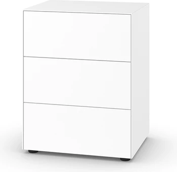 Piure Nex Pur Box Kommode 2022900 in Farbe weiß – 3 grifflose Schubkästen, matt lackiert, 60 x 75 x 48 cm