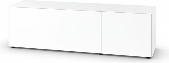 Freigestelltes Sideboard Piure Nex Pur Box 2020600 in Weiß – 3 Türen, 180 × 50 × 48 cm, minimalistisches Design mit griffloser Front und matter Oberfläche.