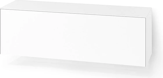 Freigestelltes Nex Pur Box Wand-Lowboard von Piure, Modell 2045500, grifflose Front in Mattlack Weiß Schoblade oder Klappe