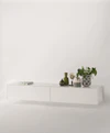 Piure Nex Pur Box Hängelowboard 2045800 in Weiß mit zwei Klappen – freigestelltes Produktbild, moderne Wandmontage In Wohnumgebung
