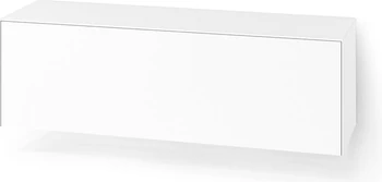 Weißes Hängeboard B 120 cm mit flächenbündiger Schublade oder Klappe – modernes Sideboard zur Wandmontage